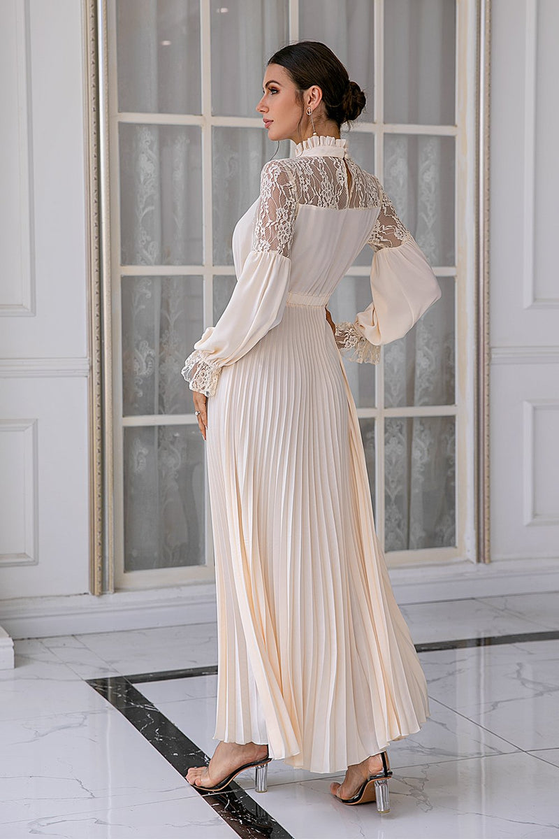 Load image into Gallery viewer, Apricot Lace Mother Of The Bride Dress with Long Sleeves