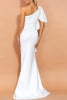 Load image into Gallery viewer, One Shoulder White Long Formal Dress with Slit