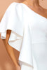 Load image into Gallery viewer, One Shoulder White Long Formal Dress with Slit