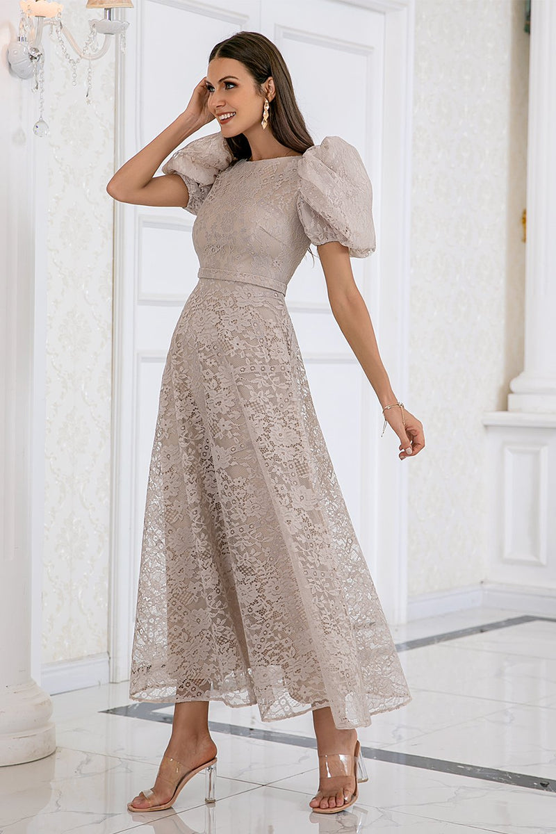 Load image into Gallery viewer, Champagne Lace Mother of the Bride Dress