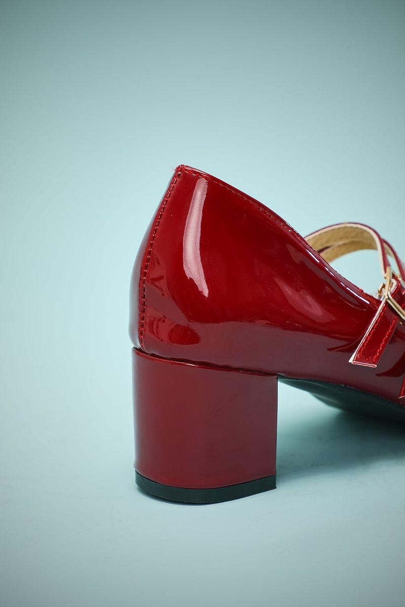 Load image into Gallery viewer, Red Straps Retro Heels