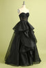 Load image into Gallery viewer, Black Strapless Ball Gown Evening Dress