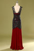 Load image into Gallery viewer, Dark Green Long 1920s Sequined Flapper Dress