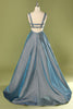 Load image into Gallery viewer, Glitter Blue Open Back Long Formal Dress