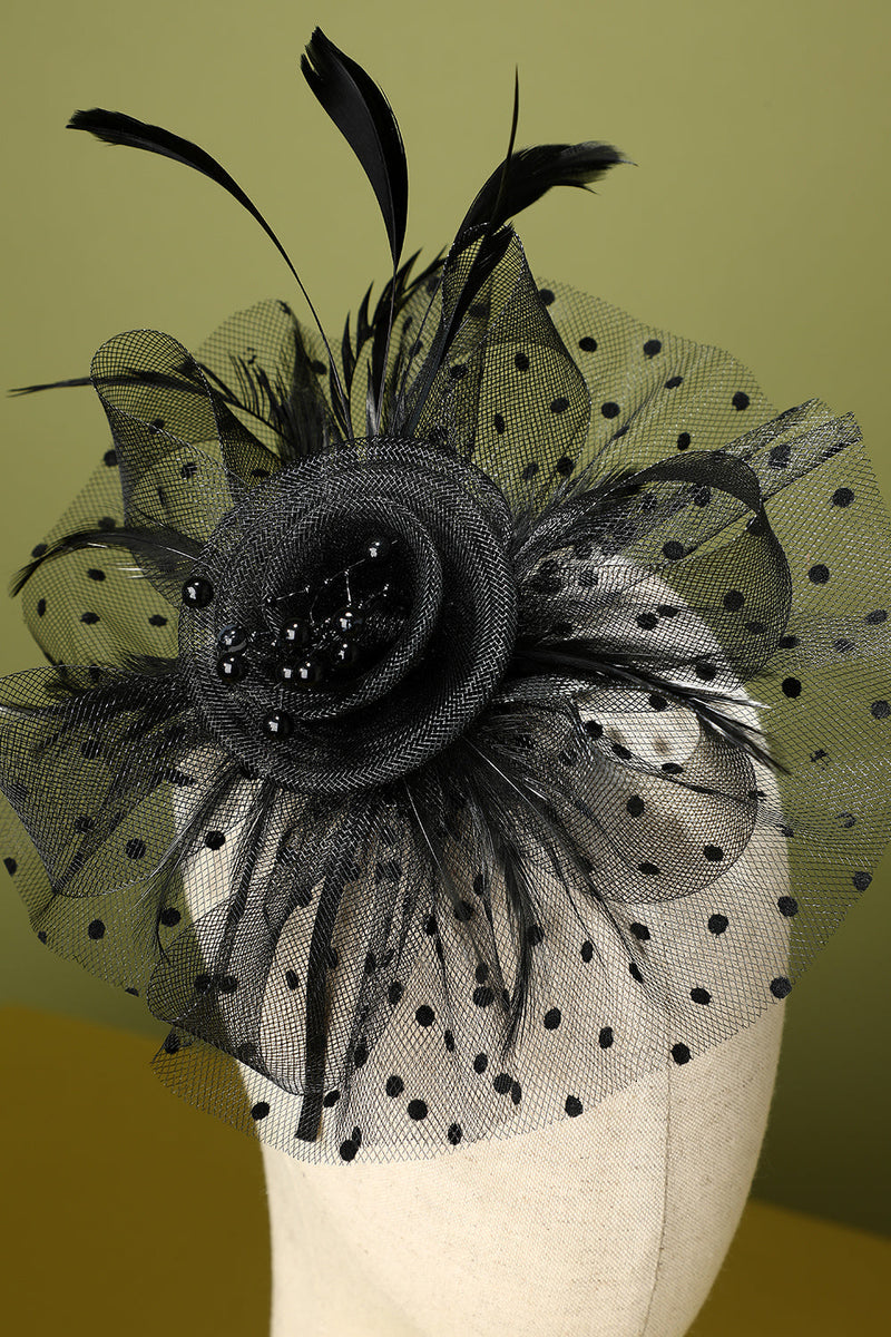 Load image into Gallery viewer, 1920s Feather Tulle Headband