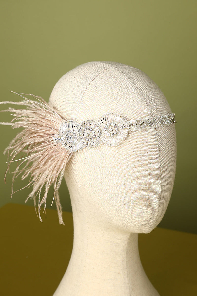 Load image into Gallery viewer, 1920s Feather Beaded Flapper Headband