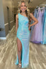 Load image into Gallery viewer, Sparkly Yellow Sequins Mermaid Long Formal Dress with Appliques