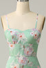 Load image into Gallery viewer, Mermaid Spaghetti Straps Flower Printed Light Green Long Formal Dress