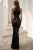 Load image into Gallery viewer, Black Sequin Mermaid Prom Dress