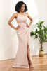 Load image into Gallery viewer, Blush Satin Mermaid One Shoulder Long Bridesmaid Dress with Slit