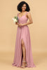 Load image into Gallery viewer, Blush Sweetheart Long Chiffon Bridesmaid Dress with Slit