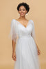 Load image into Gallery viewer, Grey Tulle V-Neck A-Line Bridesmaid Dress