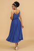 Load image into Gallery viewer, A Line Spaghetti Straps Royal Blue Tea Length Bridesmaid Dress