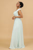 Load image into Gallery viewer, Mint Chiffon V-Neck Bridesmaid Dress