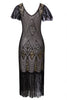 Load image into Gallery viewer, Black &amp; Gold Sequins 1920s Flapper Dress