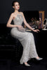 Load image into Gallery viewer, Silver Halter Sequins Party Dress