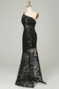 Load image into Gallery viewer, Sheath One Shoulder Lace Formal Dress