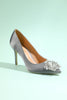 Load image into Gallery viewer, Grey Rhinestone Party Shoes