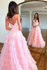 Load image into Gallery viewer, Light Pink Tulle Tiered A-Line Long Formal Dress