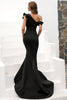 Load image into Gallery viewer, One Shoulder Mermaid Black Formal Dress