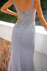 Load image into Gallery viewer, Mermaid Illusion Neck Lavender Long Formal Dress with Beading