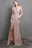 Load image into Gallery viewer, Burgundy Sequin Long Formal Dress with Slit