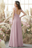 Load image into Gallery viewer, Blush Spaghetti Straps Chiffon Bridesmaid Dress