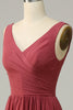 Load image into Gallery viewer, V Neck Open Back Desert Rose Bridesmaid Dress
