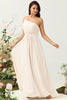 Load image into Gallery viewer, One Shoulder Sleeveless Champagne Long Bridesmaid Dress