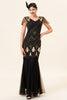 Load image into Gallery viewer, Burgundy Long Sequin 1920s Dress