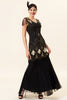 Load image into Gallery viewer, Burgundy Long Sequin 1920s Dress