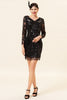 Load image into Gallery viewer, Black Gatsby 1920s Dress