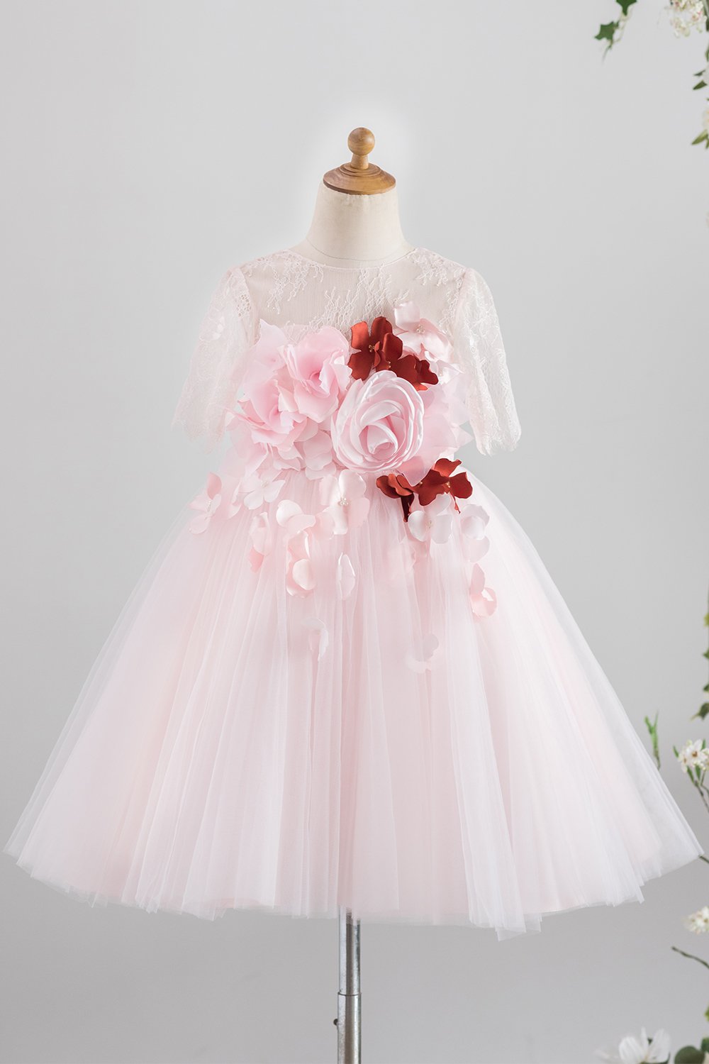 Pink Tulle Flower Girl Dress