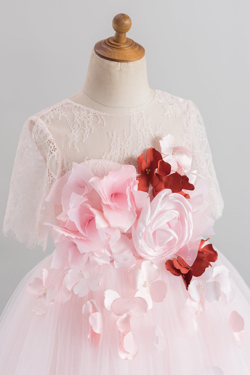 Load image into Gallery viewer, Pink Tulle Flower Girl Dress