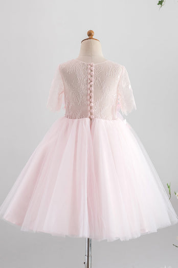 Pink Tulle Flower Girl Dress