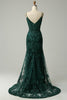 Load image into Gallery viewer, Sparkly Dark Green Mermaid Sequin Long Formal Dress