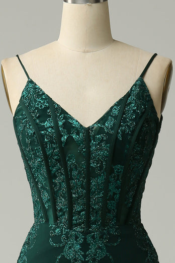 Sparkly Dark Green Mermaid Sequin Long Formal Dress