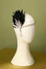 Load image into Gallery viewer, Black Beaded Feather Pearl 1920s Flapper Headband