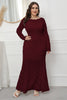 Load image into Gallery viewer, Plus Size Lace Black Long Sleeves Mother Of The Bride Dress