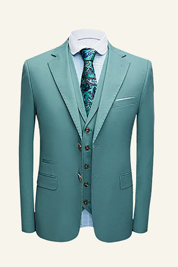 Mint 3 Piece Notched Lapel Men Prom Wedding Suits