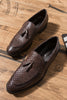 Load image into Gallery viewer, Brown Leather Slip-On Fringe Men&#39;s Shoes