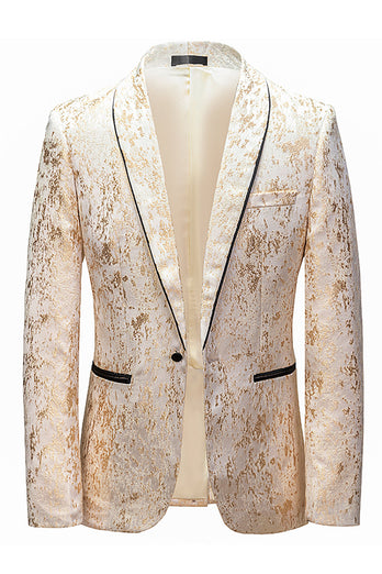 White Jacquard Men's Blazer