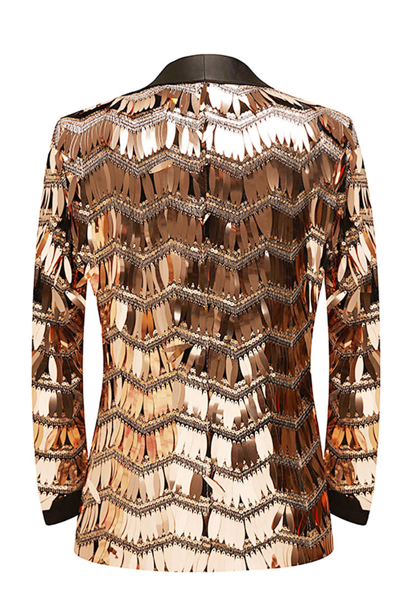 Load image into Gallery viewer, Glitter Golden Sequins Men&#39;s Blazer