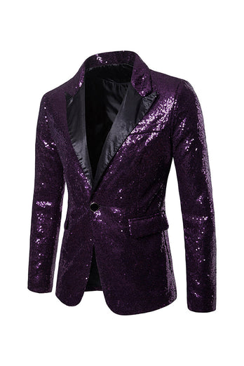 Sparkly Gold Notched Lapel Prom Blazer