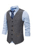 Load image into Gallery viewer, V Neck Single Breasted Men&#39;s Grey Casual Vest