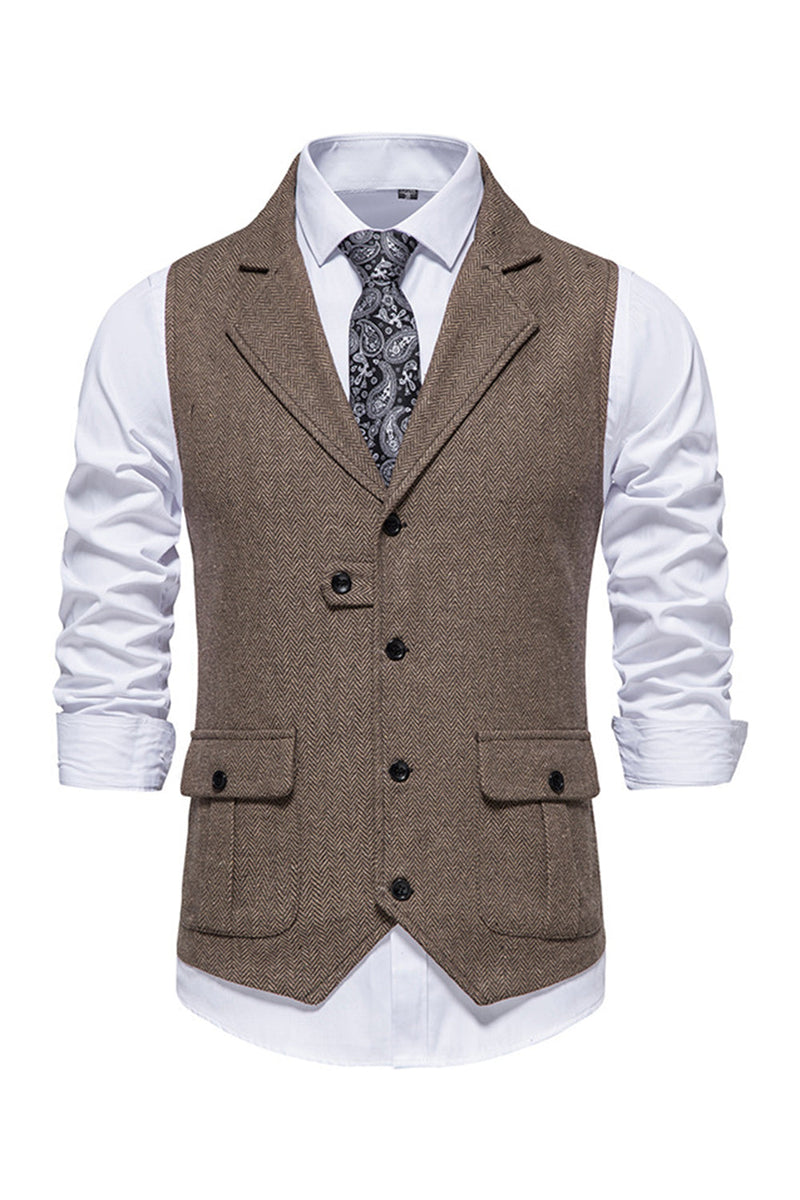 Load image into Gallery viewer, Single Breasted Lapel Navy Men&#39;s Suit Vest