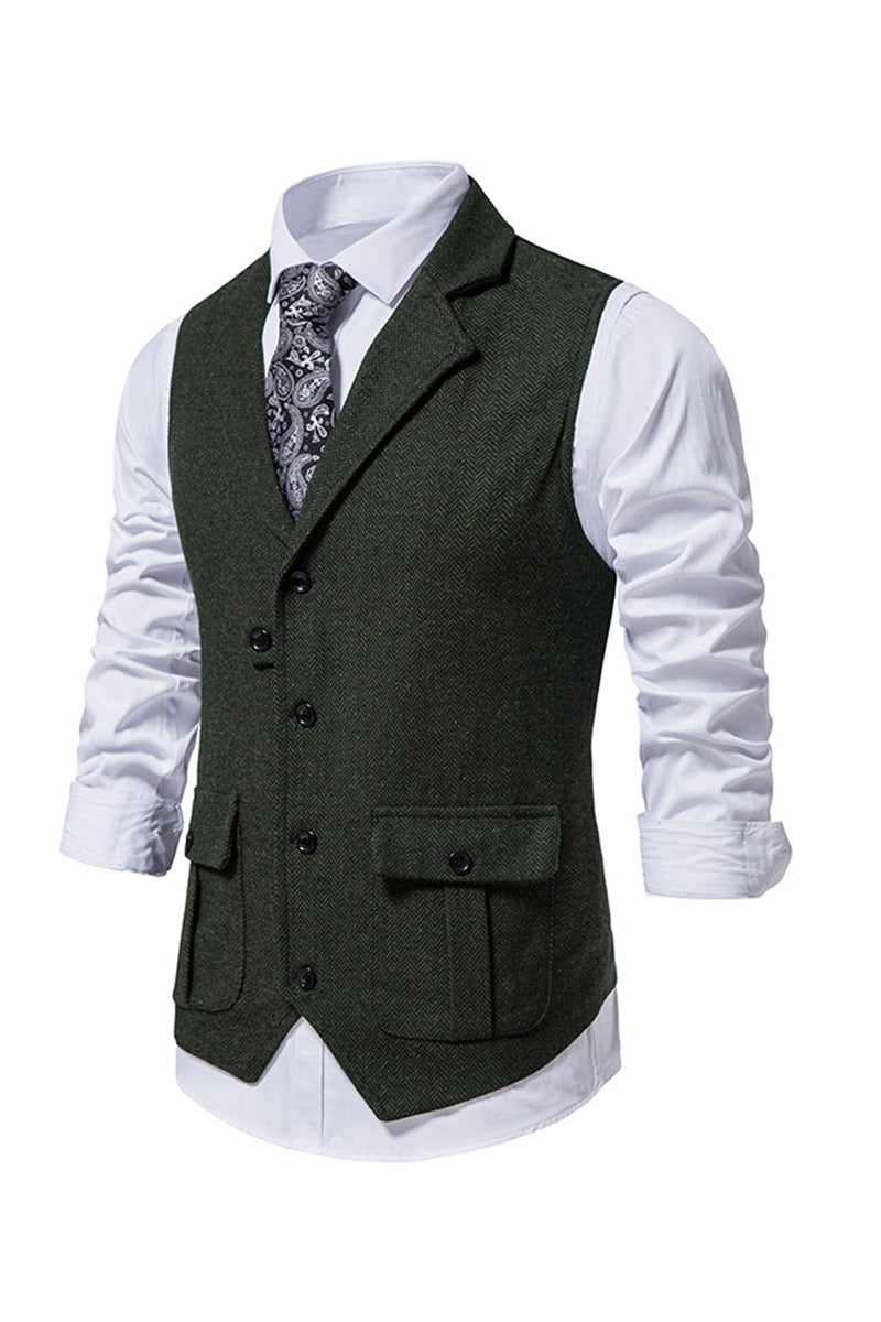 Load image into Gallery viewer, Single Breasted Lapel Navy Men&#39;s Suit Vest