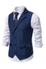 Load image into Gallery viewer, Single Breasted Lapel Navy Men&#39;s Suit Vest