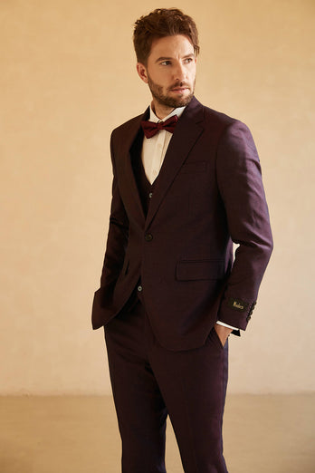 Notched Lapel Single Button Suits for Men Wedding