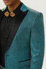 Load image into Gallery viewer, Glitter Peacock Blue Peak Lapel 2 Piece Men&#39;s Suits